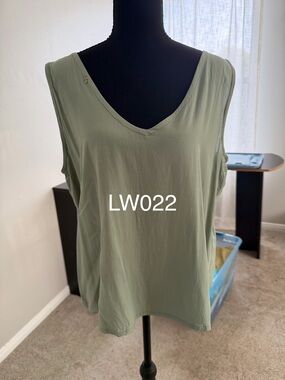 Light Sage V-Neck Sleeveless Top